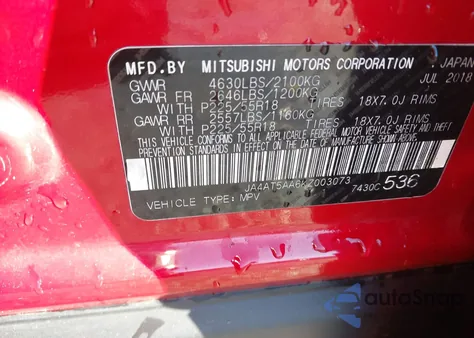 2019 Mitsubishi Eclipse Cross Se z USA, uszkodzony, nr VIN JA4AT5AA6KZ003073